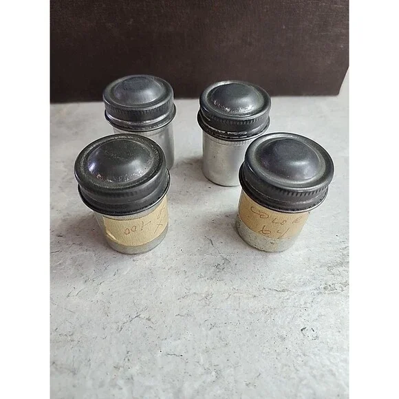 Group Lot Vintage Aluminum Film Canisters With Undeveloped Film - Picture 1 of 6